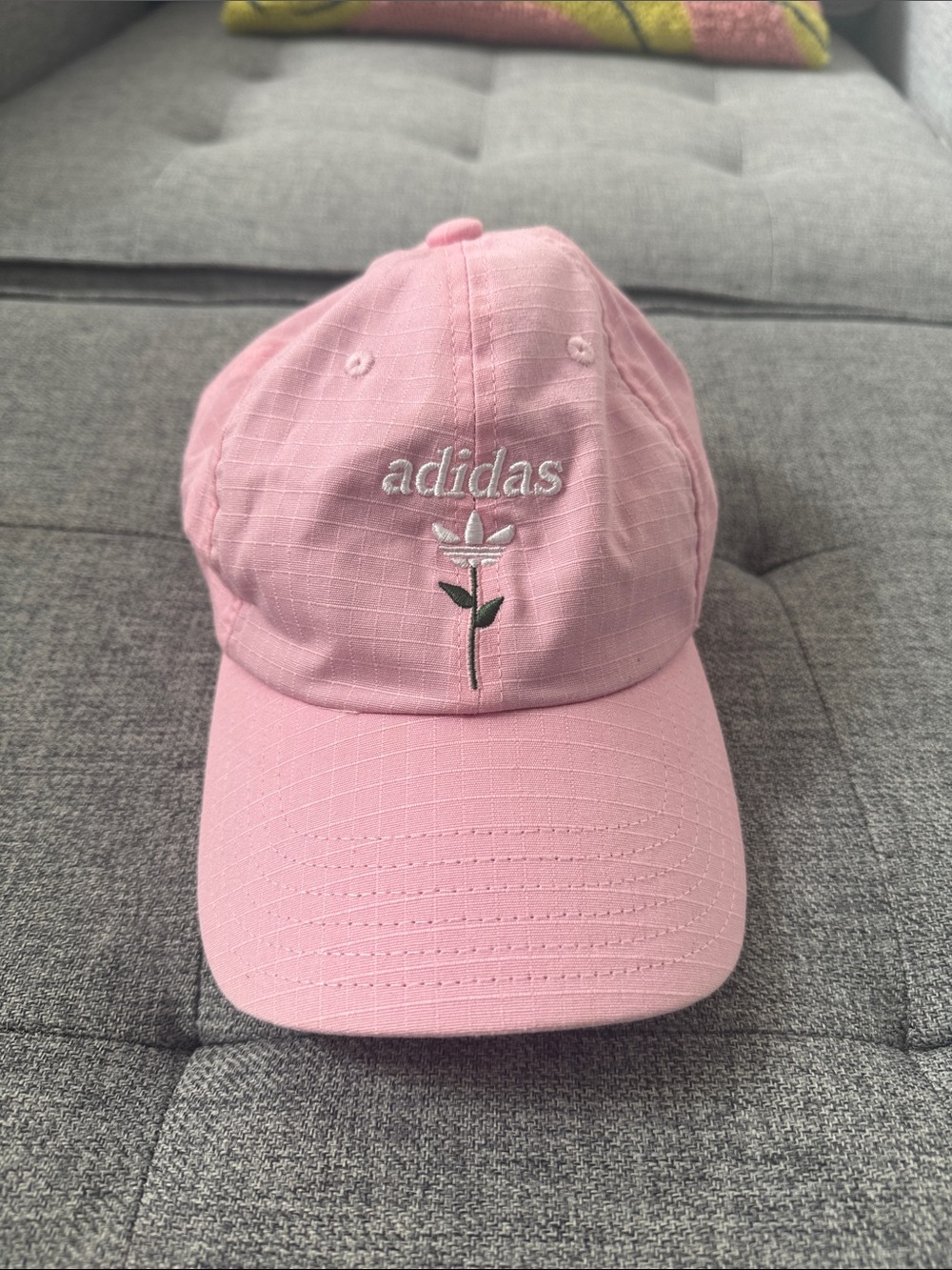 adidas Pink Embroidered Trefoil Flower Cap One Size Fits All preowned